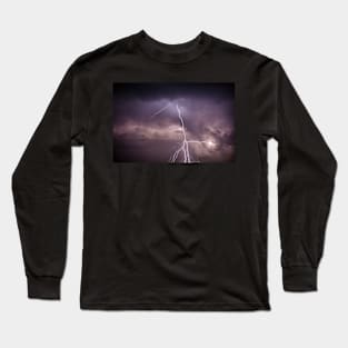 Cloudscape with thunder bolt Long Sleeve T-Shirt